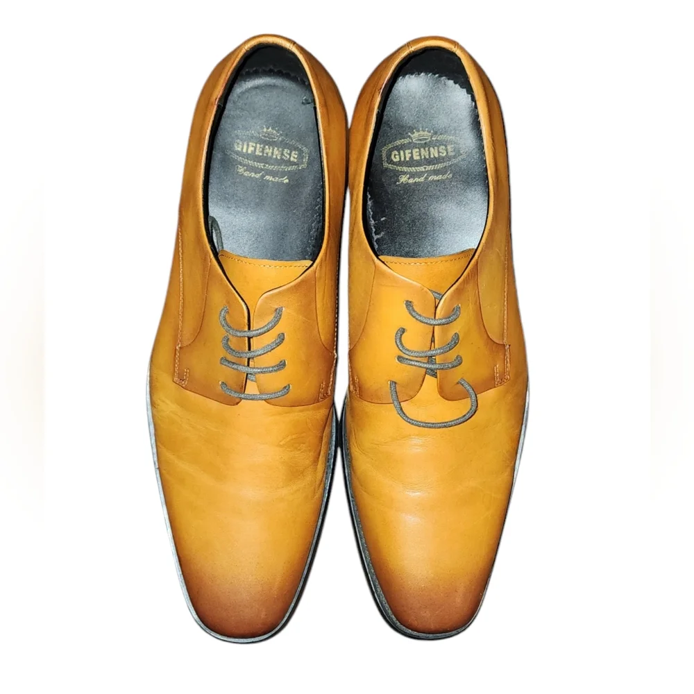 Gifennse Handmade Cow Hide Oxfords Men's Size 12